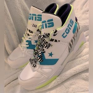 Men's High-Top Sneakers - White and Blue